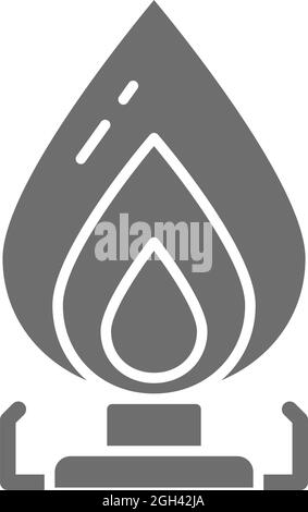 Vector Gasherd, Ölbrenner graues Symbol. Stock Vektor