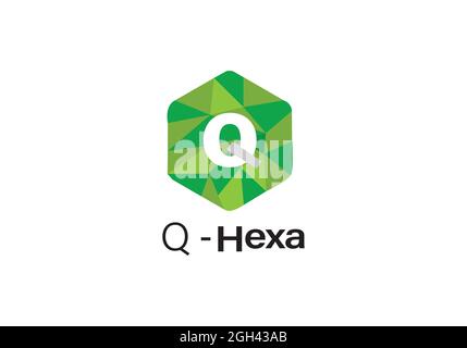 Q Buchstabe hexa Logo desgin Stock Vektor