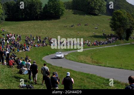 50 BECT Fabrice, MICHAL Arnaud, Team FJ, Alpine A110, Aktion während der Rallye du Mont-Blanc Morzine 2021, 4. Runde des Championnat de France des Rallye 2021, vom 2. Bis 4. September in Morzine, Frankreich - Foto Grégory Lenormand / DPPI Stockfoto