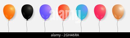Set von bunten Ballons. Vector Helium Ballons Vorlage für Jubiläum, Geburtstagsfeier, Urlaub Design Stock Vektor
