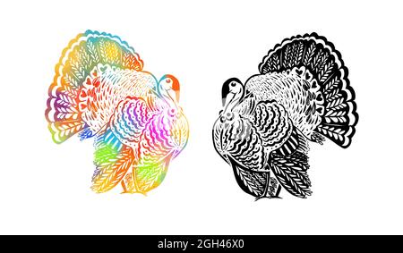 Die Türkei ist ein grafisches mehrfarbiger Gegenstand. Frohe Thanksgiving Vektorgrafik Stock Vektor