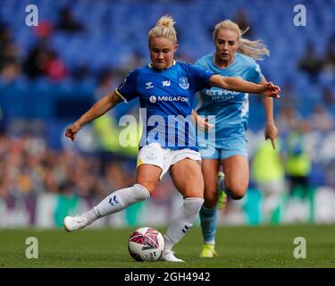 LIVERPOOL, ENGLAND - 04. SEPTEMBER: Izzy Christiansen aus Everton während der Barclays FA Women's Super League zwischen Everton Women und Manchester City Stockfoto