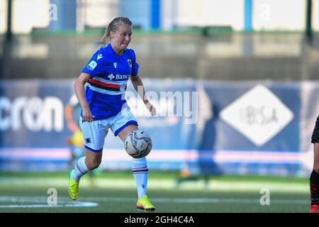 Anna Auvinen (Sampdoria) während des Spiels UC Sampdoria gegen AC Mailand, Italienische Fußballserie A Frauen in Bogliasco (GE), Italien, September 04 2021 Stockfoto