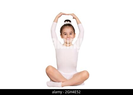 Eine schöne kleine Mädchen Ballerina mit einer glatten Frisur Stockfoto