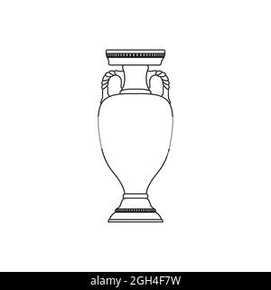 Vektorsymbol für die Fußball-europameisterschaft 2020. Silhouette einer Tasse 2021. Stock Vektor