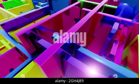 3d Farbboxen Digitales Design Konzept Technologie Geschäftspräsentation 3d Render Stockfoto