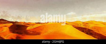 Der Himmel über den Sanddünen. Künstlerische Arbeiten zum Thema Natur Stockfoto