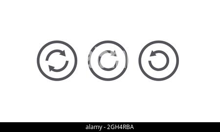 Symbolsatz aktualisieren. Vektor-isolierter bearbeitbarer Illustrationssatz Stock Vektor