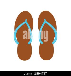 Flip Flop Sommer Hausschuhe Paar Vektor-Symbol isoliert auf weißem Hintergrund. Stock Vektor