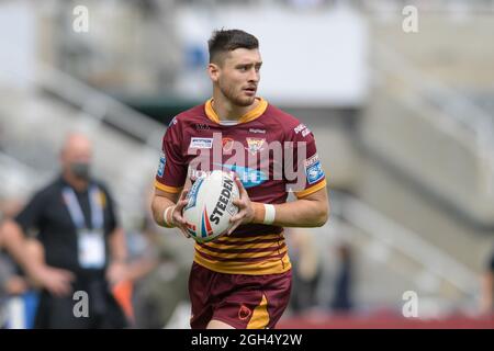 Newcastle, Großbritannien. September 2021. Sam Wood (27) von Huddersfield Giants am 9/5/2021 in Newcastle, Großbritannien, im Einsatz. (Foto von Simon Whitehead/News Images/Sipa USA) Quelle: SIPA USA/Alamy Live News Stockfoto