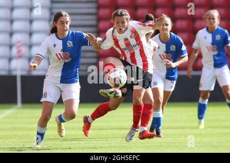 SUNDERLAND, GROSSBRITANNIEN. 5. SEPTEMBER Abbey Joice of Sunderland in Aktion während des FA Women's Championship Matches zwischen Sunderland und Blackburn Rovers am Sonntag, 5. September 2021 im Stadium of Light, Sunderland. (Kredit: Will Matthews | MI News) Kredit: MI News & Sport /Alamy Live News Stockfoto