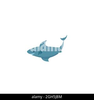 Niedliche Hai-Illustration. Großer Hai. Stock Vektor