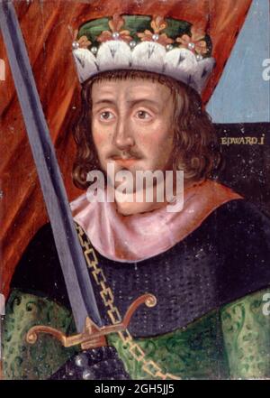 Ein Porträt von König Edward I. (Edward Longshanks), der von 1272 bis 1307 König von England war Stockfoto