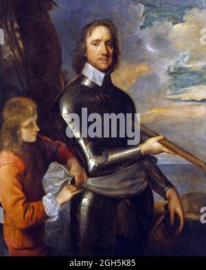 Ein Porträt von Oliver Cromwell, der von 1653 bis 1658 Lord Protector von England war Stockfoto