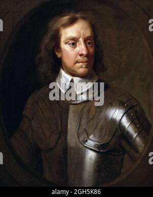 Ein Porträt von Oliver Cromwell, der von 1653 bis 1658 Lord Protector von England war Stockfoto