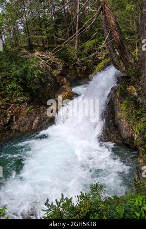 Der Stuibenfall in den Ötztal Alpen in Österreich Stockfoto