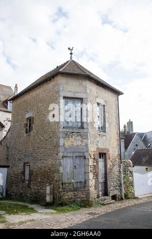 Historische Stadt Fresnay-sur-Sarthe, Normandie, Frankreich Stockfoto