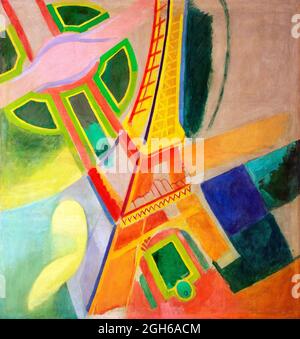 Robert Delaunay. Gemälde mit dem Titel „Eiffelturm“ des französischen Künstlers Robert Delaunay (1885-1941), Öl auf Leinwand, 1924 Stockfoto