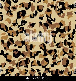 Modisches Leopard Nahtloses Muster. Stilisierte gepunktete Leopard-Haut-Hintergrund für Mode, Druck, Tapete, Stoff. Stock Vektor