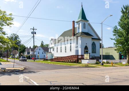 OLEAN, NY, USA-14 AUGUST 2021: Central Baptist Church Building. Stockfoto