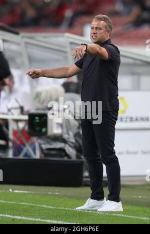 Stuttgart, Deutschland. September 2021. Fußball: WM-Qualifikation Europa, Deutschland - Armenien, Gruppenphase, Gruppe J, Matchday 5, Mercedes-Benz Arena. Deutschland-Coach Hansi Flick. Quelle: Tom Weller/dpa/Alamy Live News Stockfoto