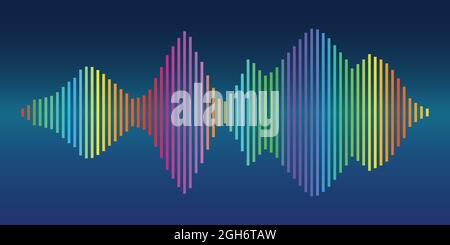 Farbenfroher Sound Wave Vector Hintergrund Stock Vektor