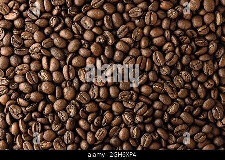 сoffee Bohnen Textur. Kaffeebohnen Hintergrund. Nahaufnahme von сoffee Bohnen Draufsicht Stockfoto