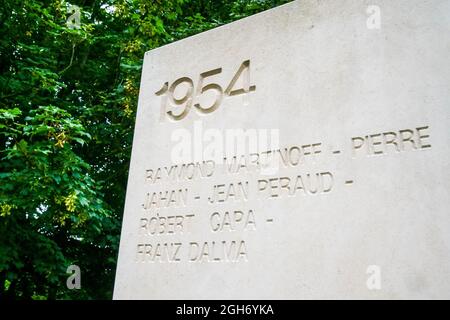 Denkmal der Journalisten, Bayeux, Calvados, Region Normandie, Nordwestfrankreich Stockfoto