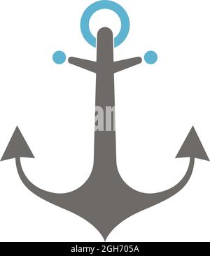 Anker Symbol Logo Design Vorlage Vektor Illustration Stock Vektor