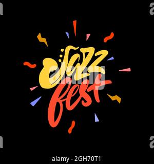 Stylisches Logo für ein Jazz-Festival im flachen Stil. Vektorgrafik. Stock Vektor