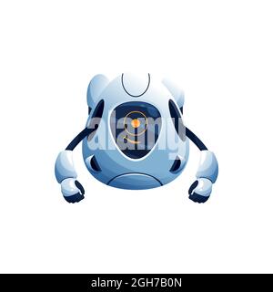 Elektronischer humanoider isolierter Roboter ohne Beine realistisches Symbol.Vektor-Automatisierung Charakter mit flexiblen Armen, künstliche Intelligenz bot. Futuristisch Stock Vektor