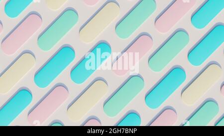 Abstrakte bunte geometrische Form Hintergrund. 3D-Rendering-Illustration. Stockfoto