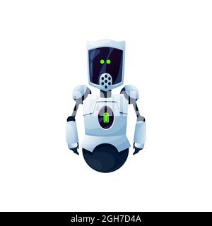 Android Roboter Kinder Spielzeug futuristischen Charakter isoliert icon.Vector künstlichen Droiden, winzigen Roboter, Sci Fi Cartoon Cyborg. Künstliche Intelligenz bot, fr Stock Vektor
