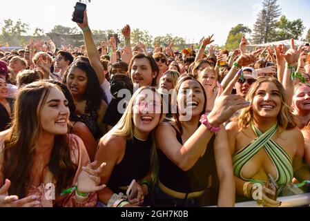 Napa, Kalifornien, 5. September 2021, Zuschauer beim BottleRock Festival 2021. Kredit: Ken Howard/Alamy Live Nachrichten Stockfoto