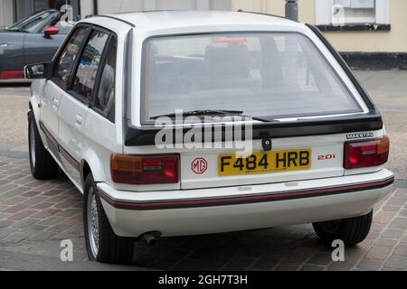 Ein weißes Austin MG Maestro, 1988 Modell. Stockfoto