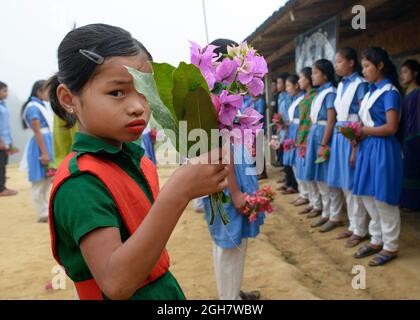 Schüler in einer Schule in Bandarban - Bangladesch. Stockfoto