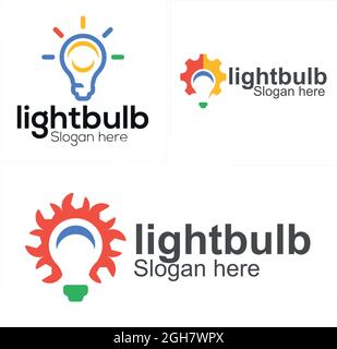 Technologie Technik Glühbirne Logo Design Stock Vektor