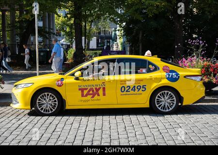 Taxi in Oslo, Norwegen Stockfoto