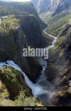 Der Vøringsfossen-Wasserfall in Vestland, Norwegen, Skandinavien, Europa Stockfoto