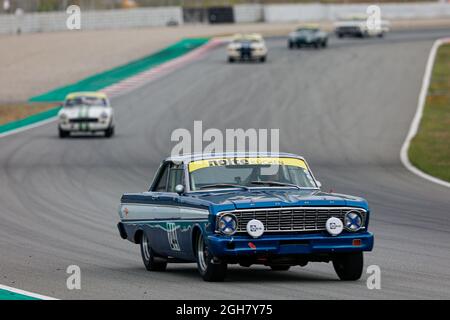 VAN GAMMEREN, Henk und VAN GAMMEREN, Thijs mit Ford Falcon Sprint Futura während des NKHTGT Historic Racing Barcelona Race auf dem Circuit de Catalunya. Stockfoto