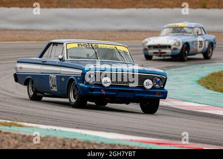 VAN GAMMEREN, Henk und VAN GAMMEREN, Thijs mit Ford Falcon Sprint Futura während des NKHTGT Historic Racing Barcelona Race auf dem Circuit de Catalunya. Stockfoto