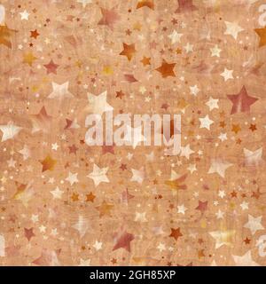 Nahtloses Muster aus Sternmotiv in aufwändigen Farben und Textur Stockfoto