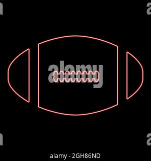 Neon american Football Ball rot Farbe Vektor Illustration flach Stil Licht Bild Stock Vektor