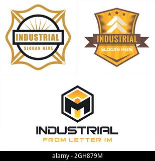 Modernes Industrie-Emblem Feuerwehr-Logo-Design Stock Vektor