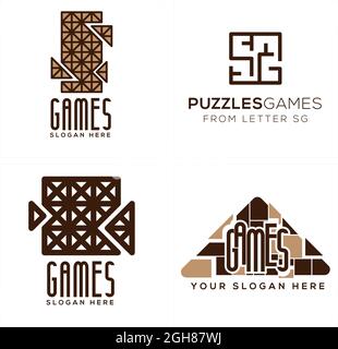 Spiel Freizeit Puzzle Logo-Design Stock Vektor