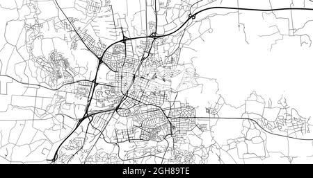 Städtischer Vektor-Stadtplan von Orebro, Schweden, Europa Stock Vektor