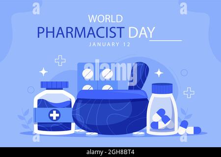 Apotheker Tag Hintergrund Vektor-Illustration. Stock Vektor