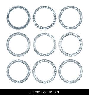 Gravur handgezeichnete Doodle Frames Set Vektor Illustration. Stock Vektor