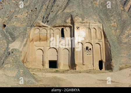 Kirche der Jungfrau Maria Felsgestein Höhlenbau in Selime in der Türkei Wahrzeichen der Architektur und Kultur Stockfoto