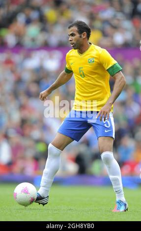 Brasiliens Sandro.Brasilien gegen Weißrussland während des olympischen 2012 Gruppe-C-Spiels in Old Trafford, Manchester, Großbritannien, am 29. Juli 2012. Stockfoto